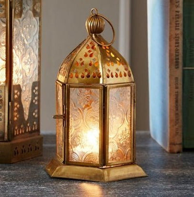 Brass Effect Moroccan Style Metal Lanterns - LIVE LAUGH LOVE LIMITED