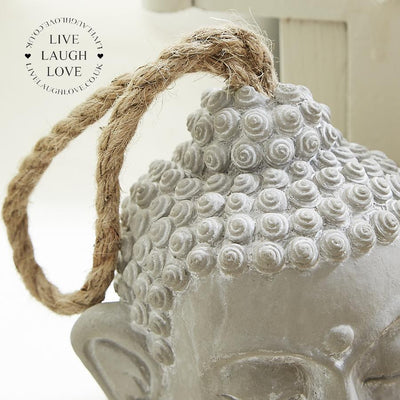 Buddha Head Door Stop W/ Rope - LIVE LAUGH LOVE LIMITED