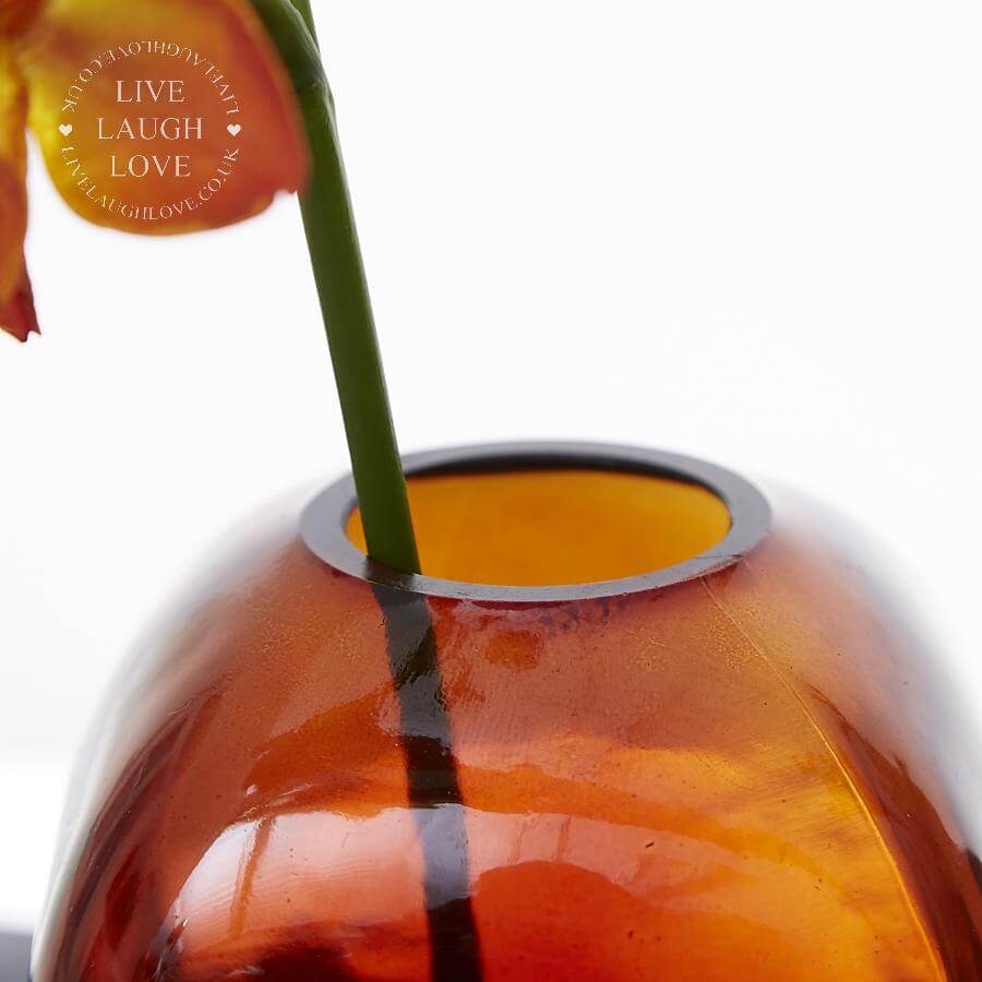 Burnt Amber Square Glass Bubble Vases - LIVE LAUGH LOVE LIMITED