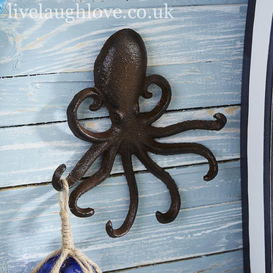 Cast Iron Rustic Metal Octopus Wall Hooks - LIVE LAUGH LOVE LIMITED