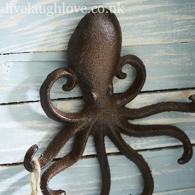 Cast Iron Rustic Metal Octopus Wall Hooks - LIVE LAUGH LOVE LIMITED