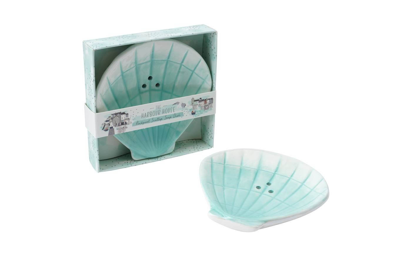 Ceramic Harbour House Scallop Soap Dish - LIVE LAUGH LOVE LIMITED