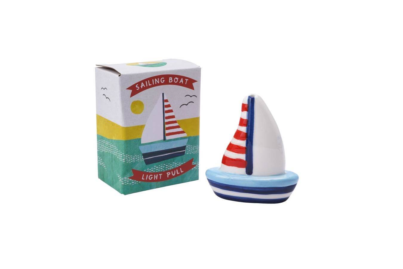 Ceramic Sailboat Light Pull - LIVE LAUGH LOVE LIMITED