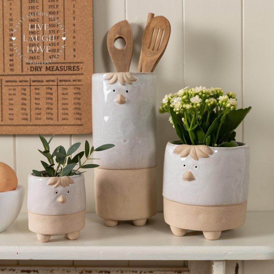 Chicken Vase And Planters Country Kitchen Accessory - LIVE LAUGH LOVE LIMITED