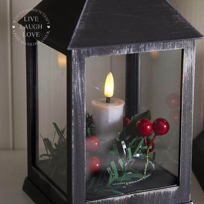 Christmas Flame Light Up Candle Lanterns - Black & Silver - LIVE LAUGH LOVE LIMITED