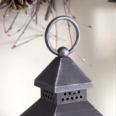 Christmas Flame Light Up Candle Lanterns - Black & Silver - LIVE LAUGH LOVE LIMITED