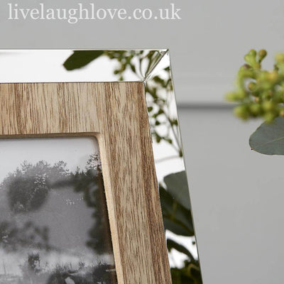 Chrome Metal & Wood 4" x 6" Photo Frame - LIVE LAUGH LOVE LIMITED