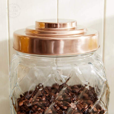 Country Kitchen Diamond Patterned Glass Storage Jars ***Second*** - LIVE LAUGH LOVE LIMITED