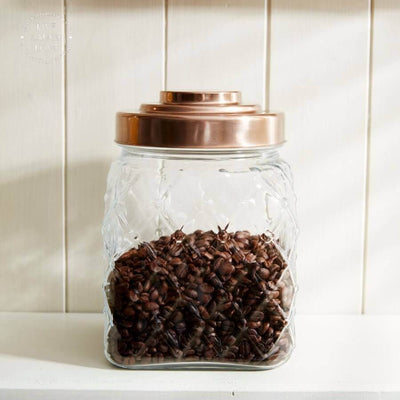 Country Kitchen Diamond Patterned Glass Storage Jars ***Second*** - LIVE LAUGH LOVE LIMITED