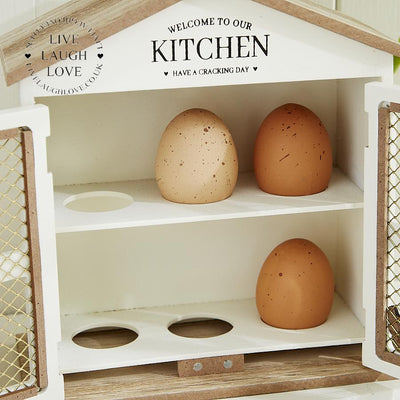 Cream Egg House With Chicken & Heart Details - LIVE LAUGH LOVE LIMITED