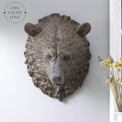Decorative Bear Head Wall Ornament - LIVE LAUGH LOVE LIMITED