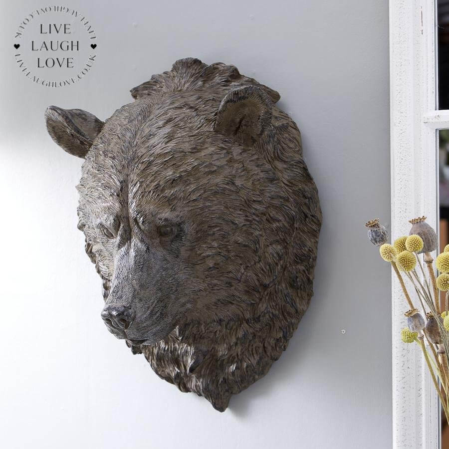 Decorative Bear Head Wall Ornament - LIVE LAUGH LOVE LIMITED