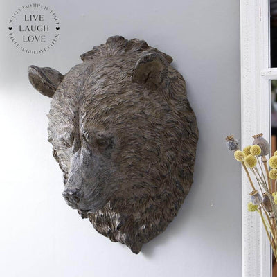 Decorative Bear Head Wall Ornament - LIVE LAUGH LOVE LIMITED