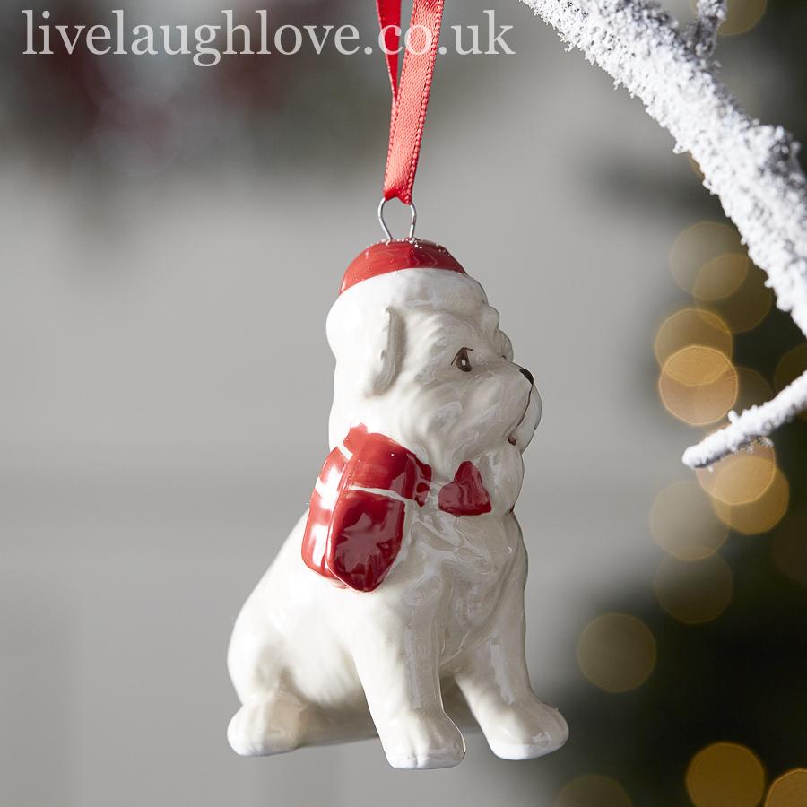 Decorative Ceramic Christmas Dogs - LIVE LAUGH LOVE LIMITED
