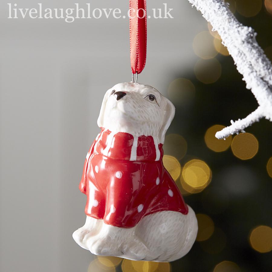 Decorative Ceramic Christmas Dogs - LIVE LAUGH LOVE LIMITED
