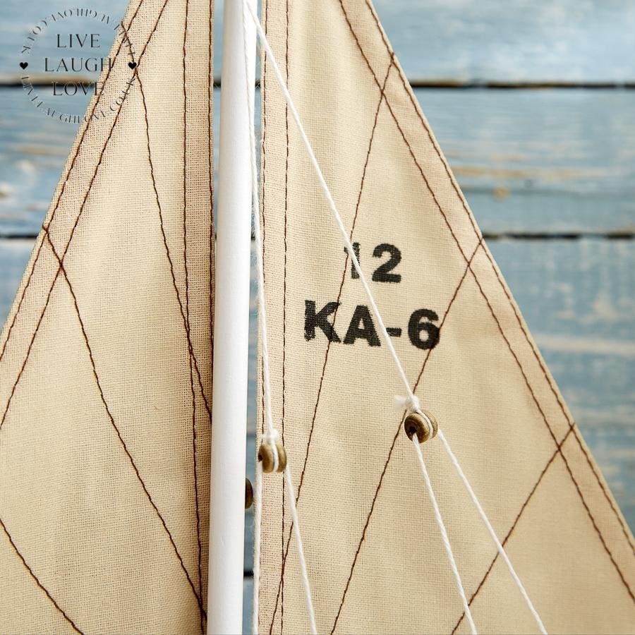 Decorative Wooden Racing Yacht - LIVE LAUGH LOVE LIMITED