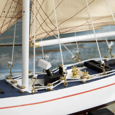 Decorative Wooden Racing Yacht - LIVE LAUGH LOVE LIMITED