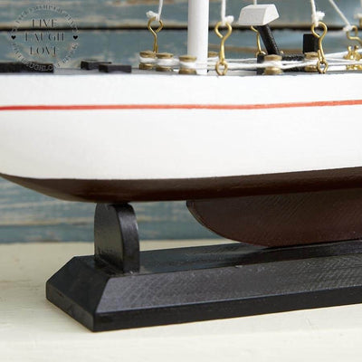 Decorative Wooden Racing Yacht - LIVE LAUGH LOVE LIMITED