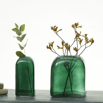 Emerald Green Square Glass Bubble Vases - LIVE LAUGH LOVE LIMITED