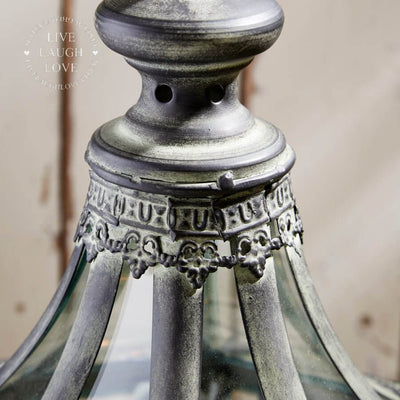 Extra Large Metal & Glass Lantern With Tea Light Holders - 75cm Tall - LIVE LAUGH LOVE LIMITED