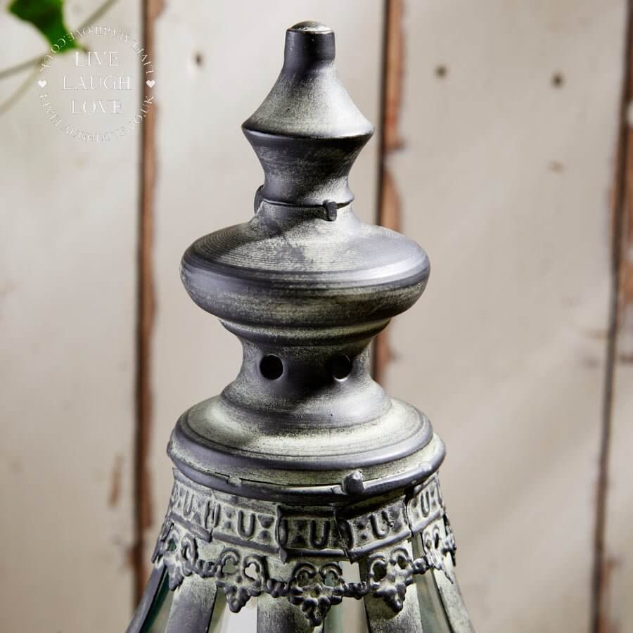 Extra Large Metal & Glass Lantern With Tea Light Holders - 75cm Tall - LIVE LAUGH LOVE LIMITED