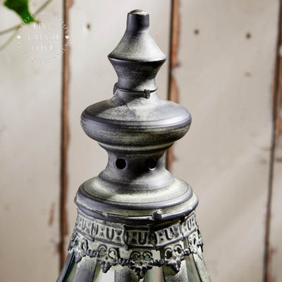 Extra Large Metal & Glass Lantern With Tea Light Holders - 75cm Tall - LIVE LAUGH LOVE LIMITED