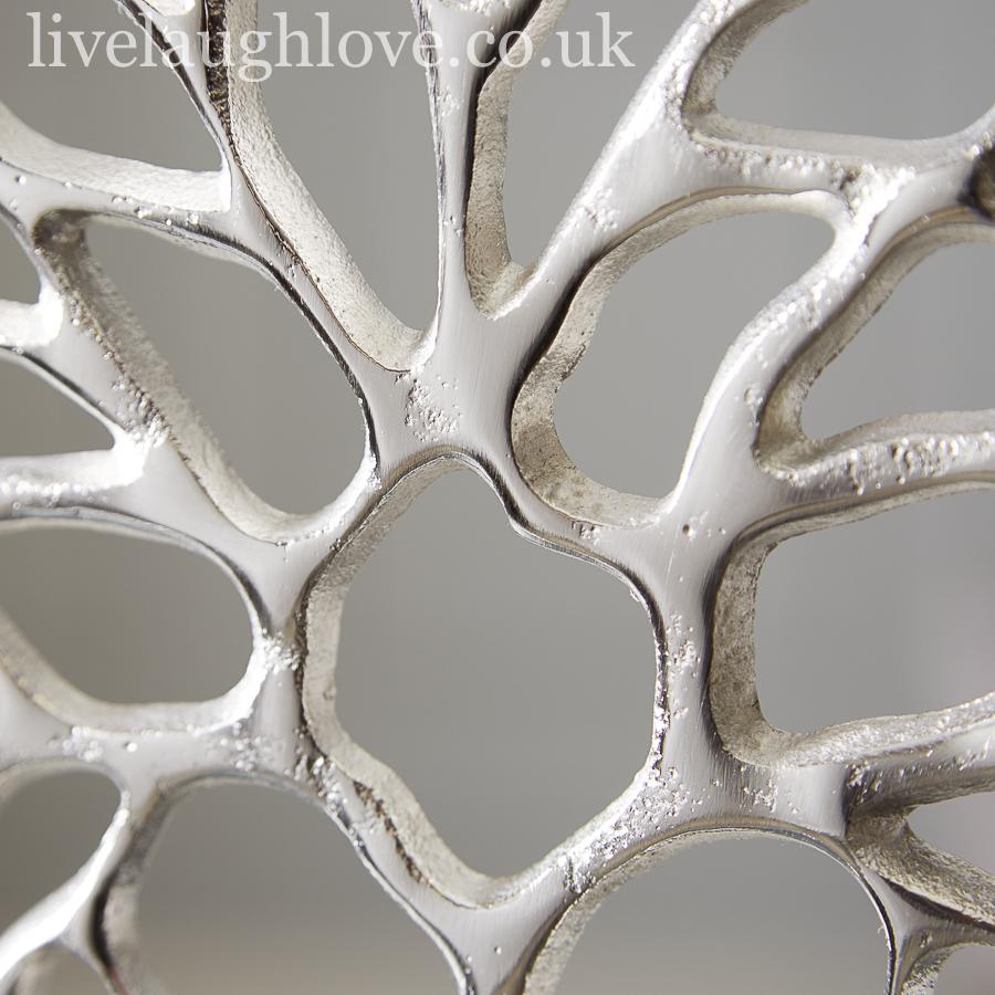 Extra Large Silvered Metal Tree Of Life Sculpture - LIVE LAUGH LOVE LIMITED