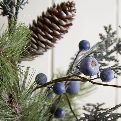 Faux Fir & Blue Berry Tree In Hessian Sack - LIVE LAUGH LOVE LIMITED