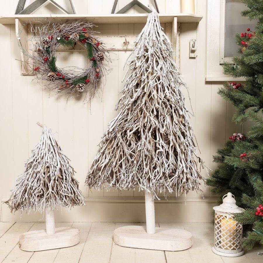 Freestanding Twiggy Tree Decorations - White ***Second*** - LIVE LAUGH LOVE LIMITED