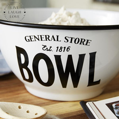 General Store Metal Mixing/Serving Bowl - LIVE LAUGH LOVE LIMITED