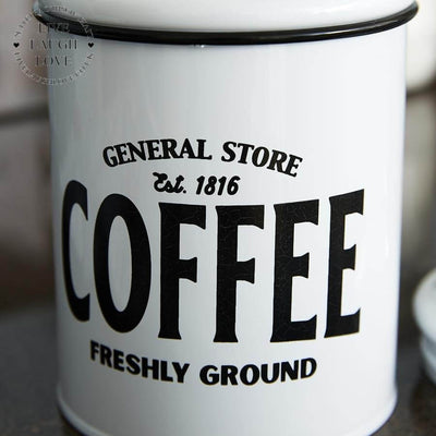 General Store Tea Sugar & Coffee Metal Canisters ***Second*** - LIVE LAUGH LOVE LIMITED