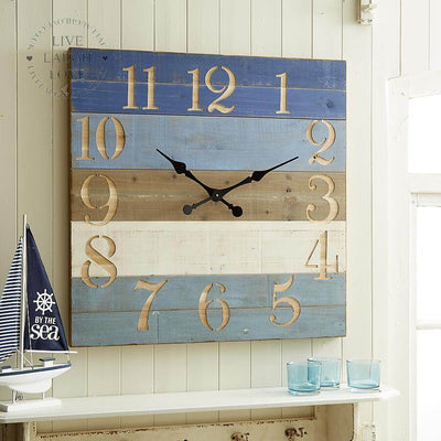 Giant Rustic Square Wooden Wall Clock - LIVE LAUGH LOVE LIMITED