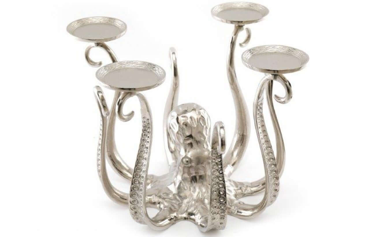 Giant Silver Octopus Candle Holder - LIVE LAUGH LOVE LIMITED
