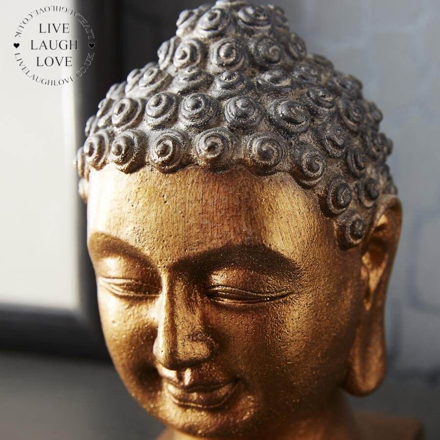 Gilded Buddha Head Ornament - B - LIVE LAUGH LOVE LIMITED