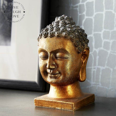 Gilded Buddha Head Ornament - B - LIVE LAUGH LOVE LIMITED