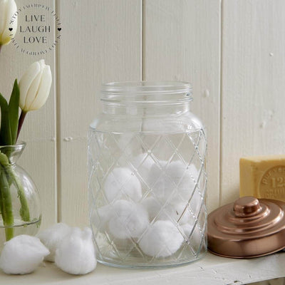 Glass Storage Jars W/ Copper Lids - LIVE LAUGH LOVE LIMITED