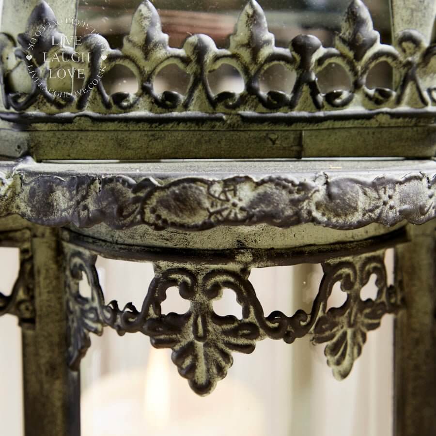 Green & Black Distressed Metal & Glass Lanterns - LIVE LAUGH LOVE LIMITED