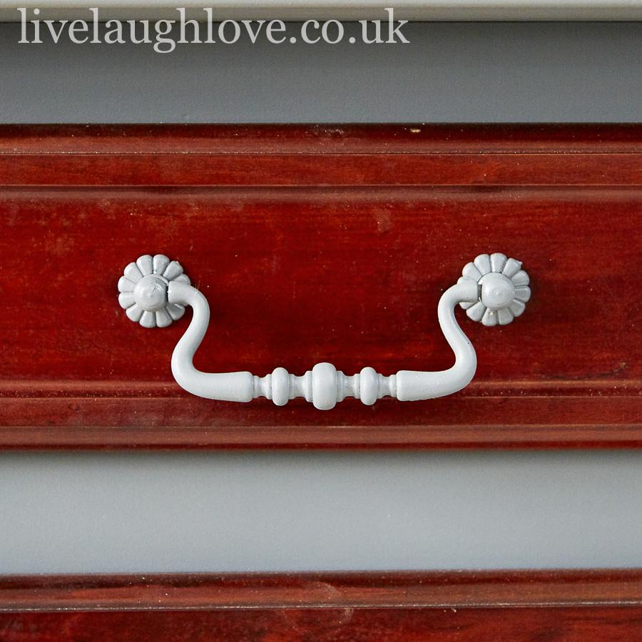 Grey And Cherry Wood Cupboard - LIVE LAUGH LOVE LIMITED