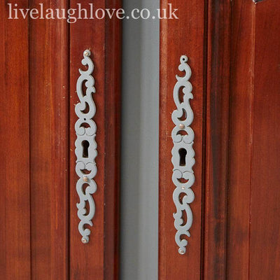 Grey And Cherry Wood Cupboard - LIVE LAUGH LOVE LIMITED