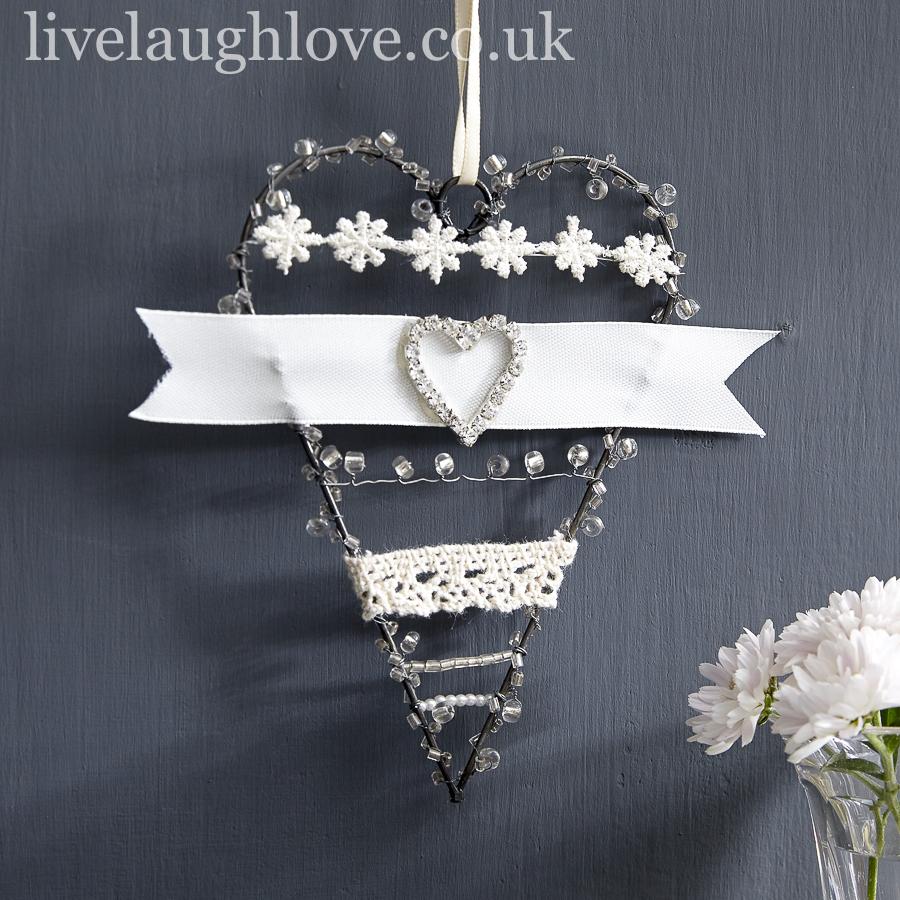 Hand Made Decorative Hanging Heart – Vintage Finds - LIVE LAUGH LOVE LIMITED