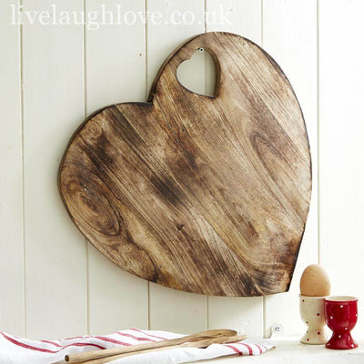 Heart Shaped Wooden Chopping Board - LIVE LAUGH LOVE LIMITED