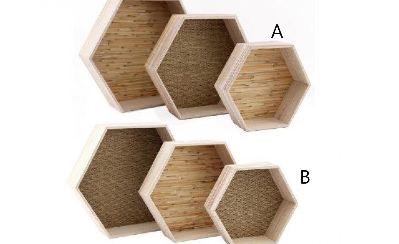 Hexagon Rattan Shelves - LIVE LAUGH LOVE LIMITED