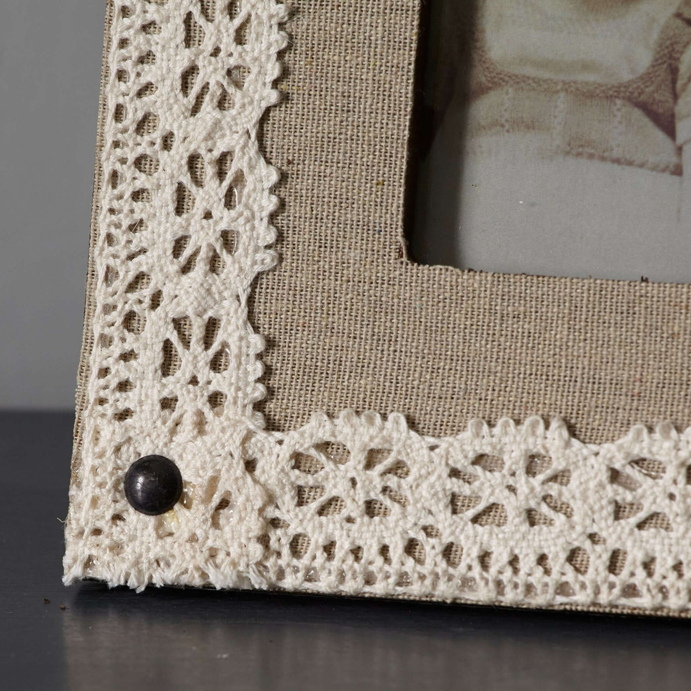 Laced Photo Frame with Material Flower Detail ***Second*** - LIVE LAUGH LOVE LIMITED