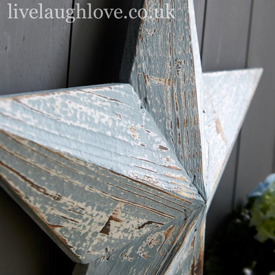 Large Blue Amish Barn Star - LIVE LAUGH LOVE LIMITED