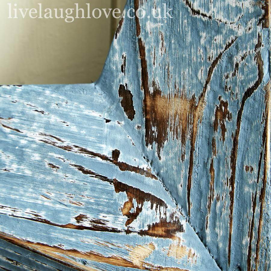 Large Nautical Wooden Blue Star - LIVE LAUGH LOVE LIMITED
