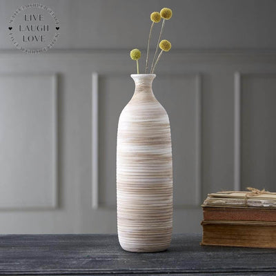 Large Ribbed Bottle Vase - LIVE LAUGH LOVE LIMITED