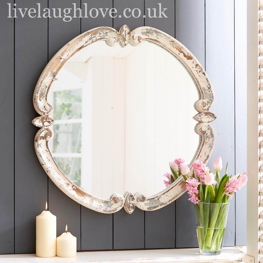 Large Round Fleur Mirror - LIVE LAUGH LOVE LIMITED