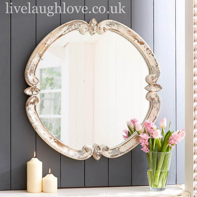 Large Round Fleur Mirror - LIVE LAUGH LOVE LIMITED