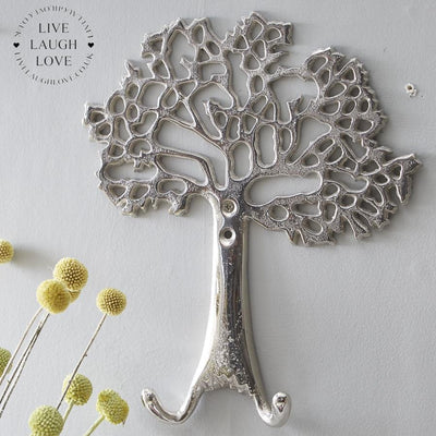 Large Silvered Tree Of Life Wall Hooks - LIVE LAUGH LOVE LIMITED