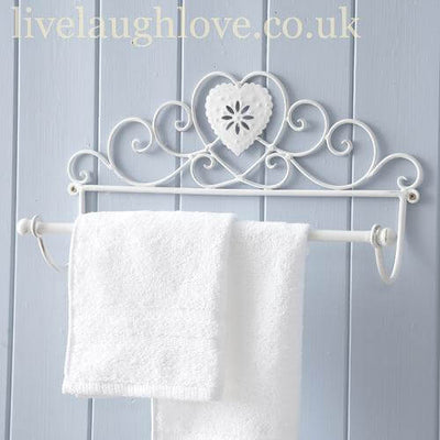 Lattice Heart Towel Rail - LIVE LAUGH LOVE LIMITED